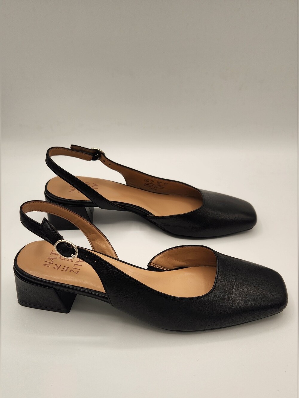 Naturalizer Jayla Half D'Orsay Slingback Leather Pump Square Toe 7.5M
